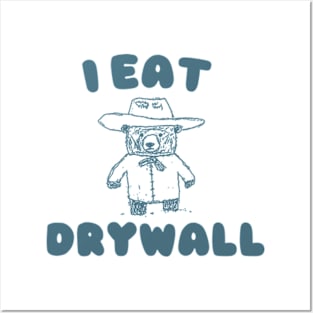 Funny Meme TShirt, I EAT DRYWALL Shirt, Retro Cartoon Meme Posters and Art